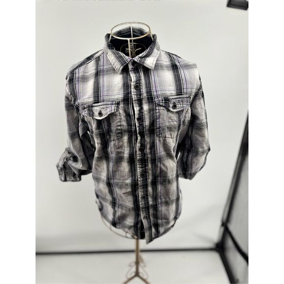 Ocean Current Long Sleeve Shirt Women’s Roll Sleeve Plaid Size Large - Picture 1 of 10